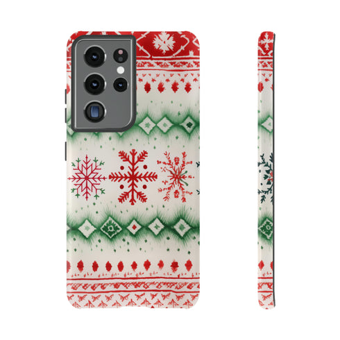 Icelandic Watercolor inspired by Christmas Sweaters - Impact Resistant Phone Case Samsung Galaxy S21 Ultra Glossy